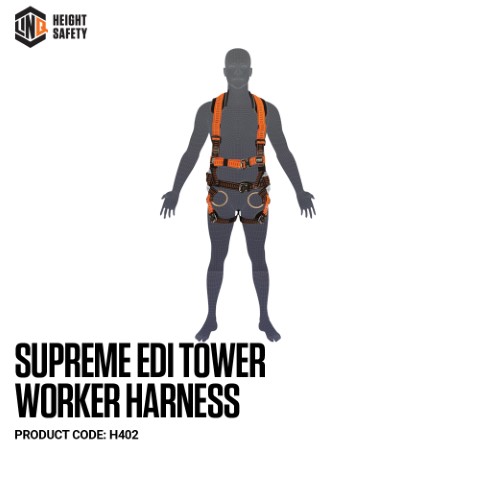 LINQ SUPREME EDI TOWER WORKER HARNESS STD ( M-L) W/HARNESS BAG